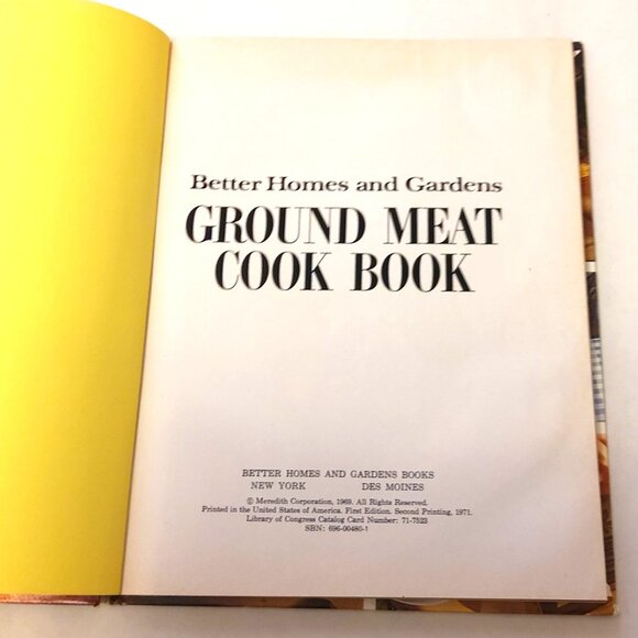 Preowned Better Homes and Gardens Ground Meat Cook Book Hardcover – Jan. 1 1969 - Picture 3 of 4